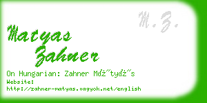 matyas zahner business card